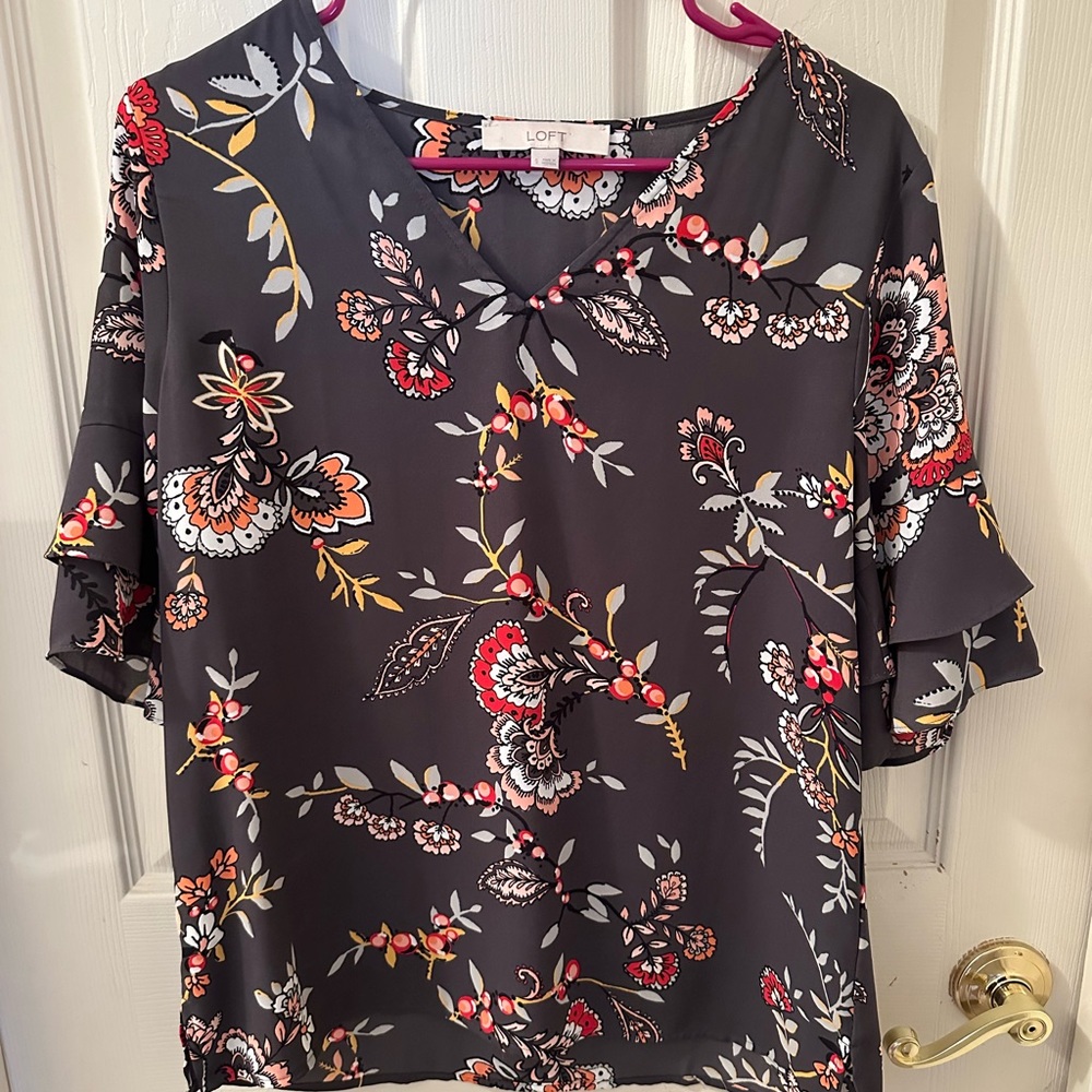 Dark Grey Blouse from the Loft. Size small.